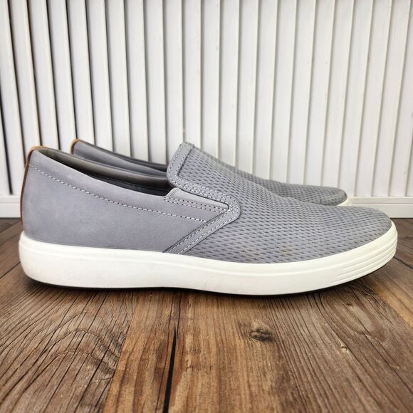 ECCO Soft 7 Slip-On 2.0 Mens Sz 11.5 Gray Perforated Leather Low Sneakers Shoes main image 5